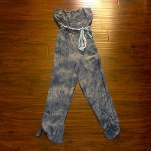 Free People strapless tie dyed jumpsuit